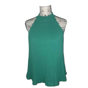 APT 9 Green Mock Neck Ribed Light Weight Stretch Tank Top EUC Small